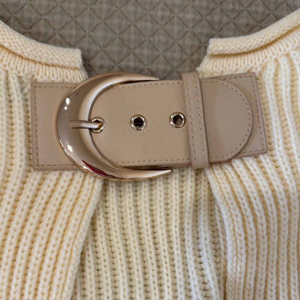 JLUXLABEL Cream Ribbed Knit Sweater - Picture 3 of 5
